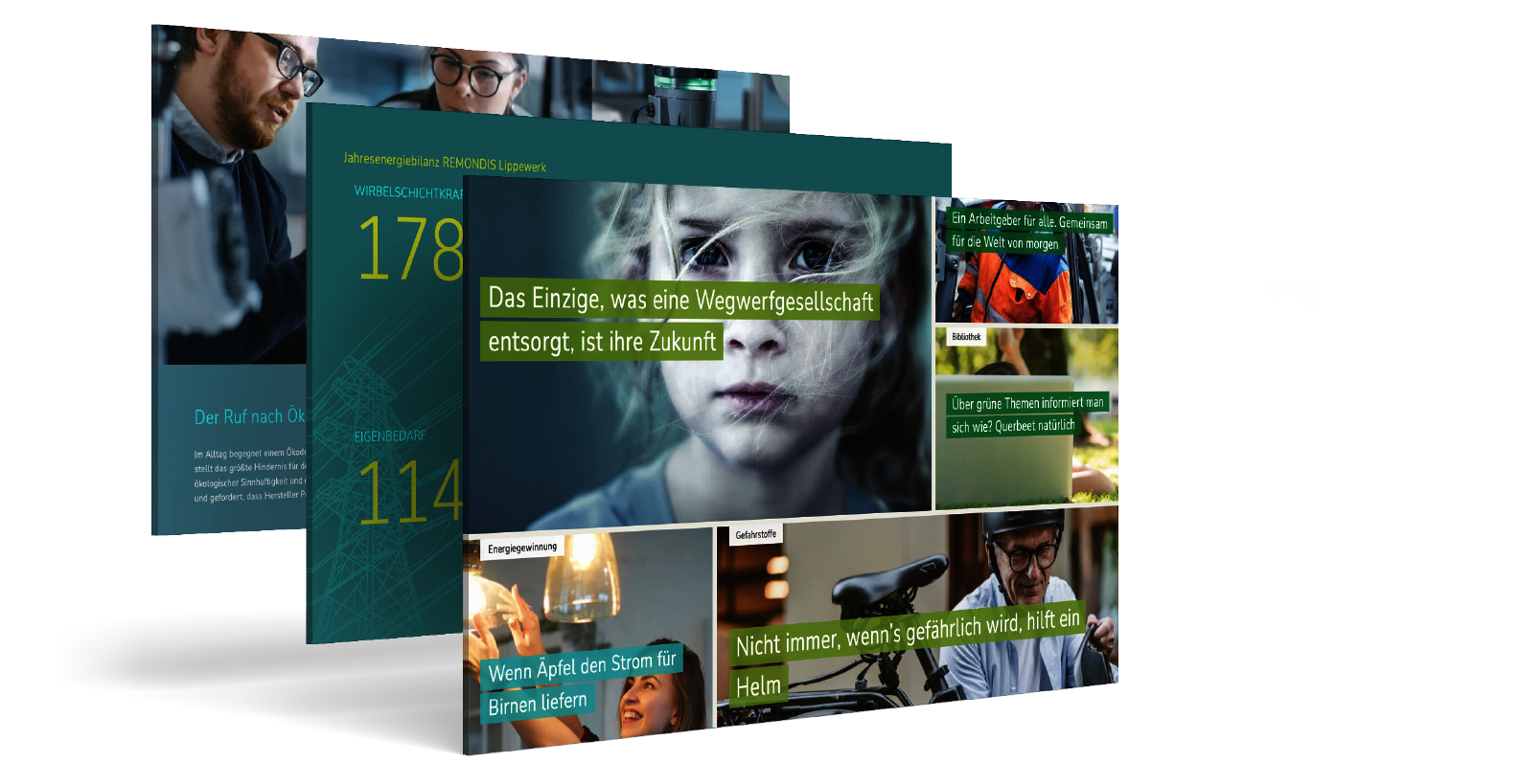 Für Kunden erstellte Website zum Thema Nachhaltigkeit